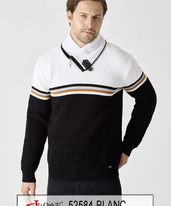 Pull Réf. 52584 Blanc - Club Ju