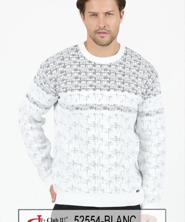 Pull Réf. 52554 Blanc - Club Ju