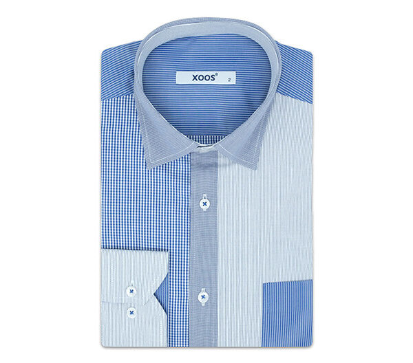 Chemise en patchwork bleu - Xoos