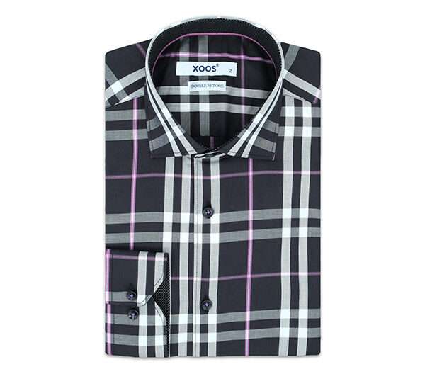 ❤️ Chemise à carreaux noirs Tartan - Xoos