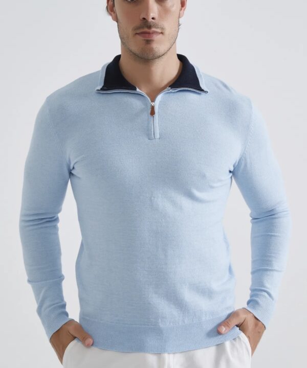 ❤️ Pull Charly Bleu Azur - Yves Enzo