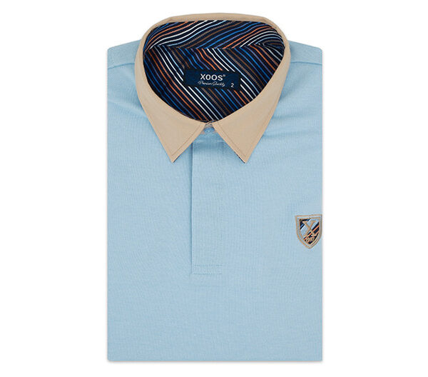 Polo Xoos ciel col beige - Xoos
