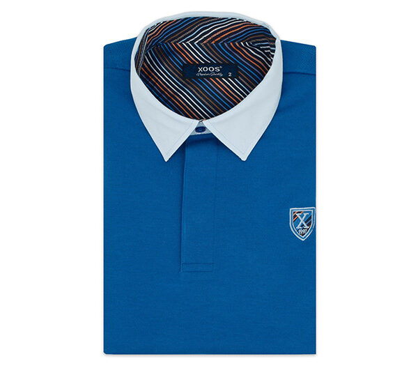 Polo Xoos bleu roi col jeans - Xoos