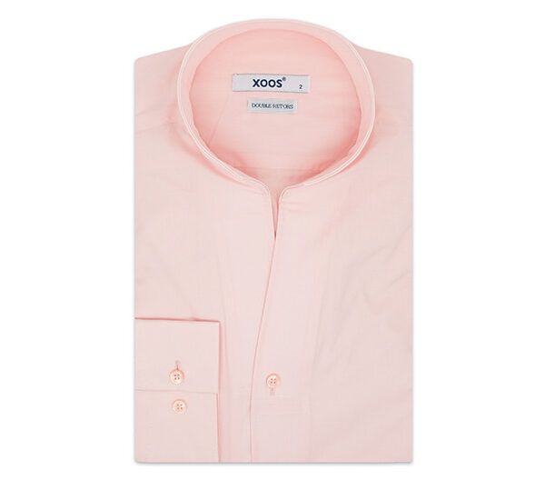 Chemise à col philosophe rose  - Xoos