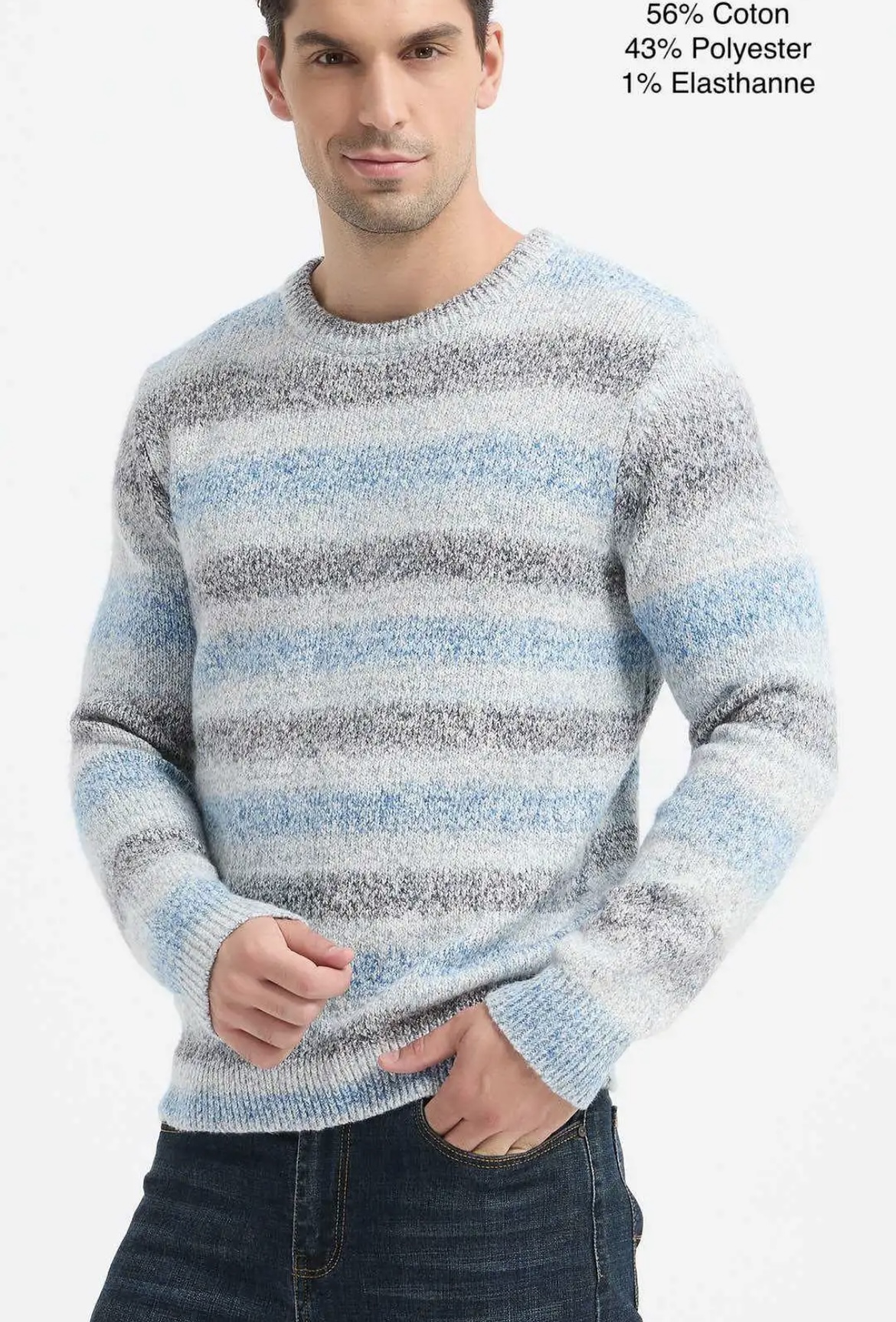 ❤️ Pull Réf. 8015 Bleu - Yves Enzo