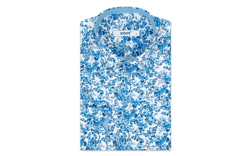 Chemise à imprimé floral bleu - Xoos