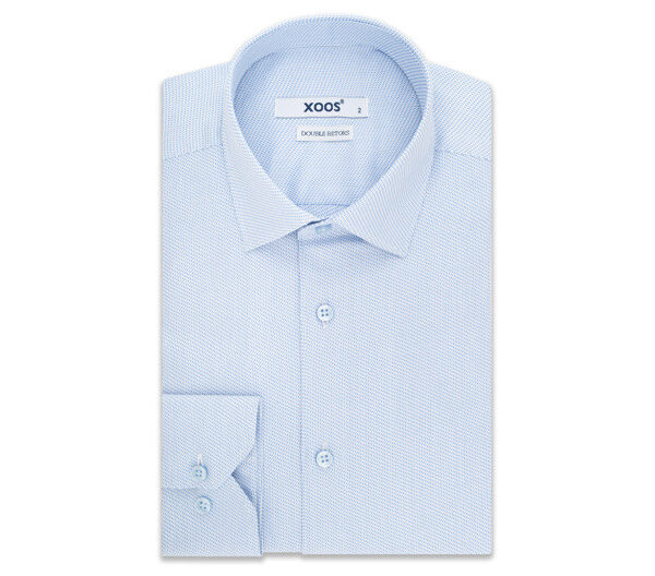 ☀️ Chemise ciel en coton piqué coupe droite - Xoos