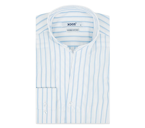 ☀️ Chemise philosophe rayures bleu ciel - Xoos