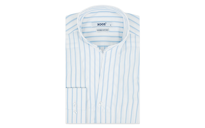 ☀️ Chemise philosophe rayures bleu ciel - Xoos