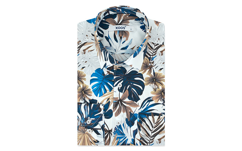 ☀️ Chemise imprimé monstera coupe droite - Xoos