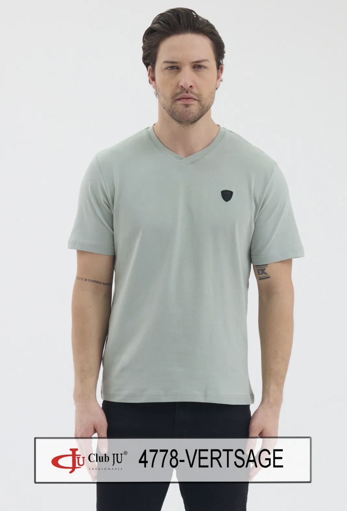 ☀️ T Shirt Réf. 4778 Vert Sauge - Club Ju