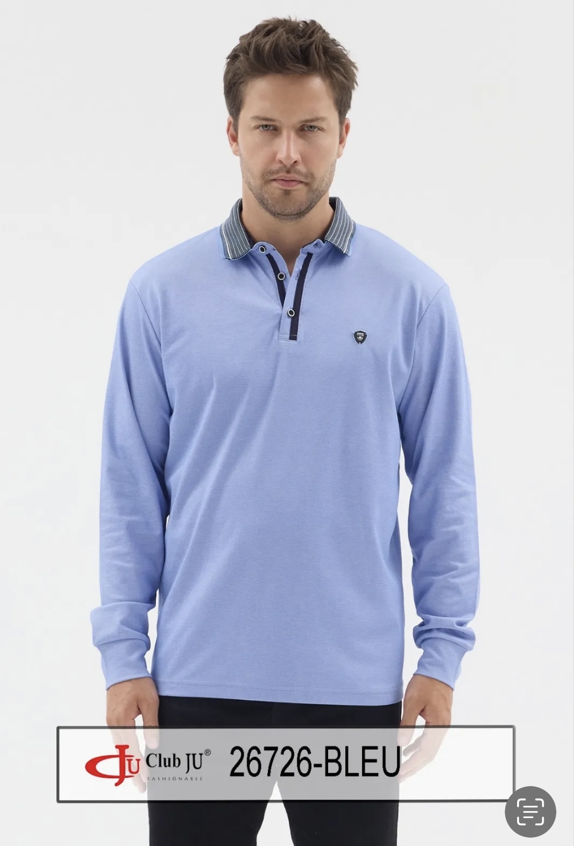 🆕 Polo Réf. 26726 Bleu ciel - Club Ju