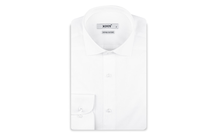 🆕 Chemise blanche rayures ton sur ton coupe droite - Xoos