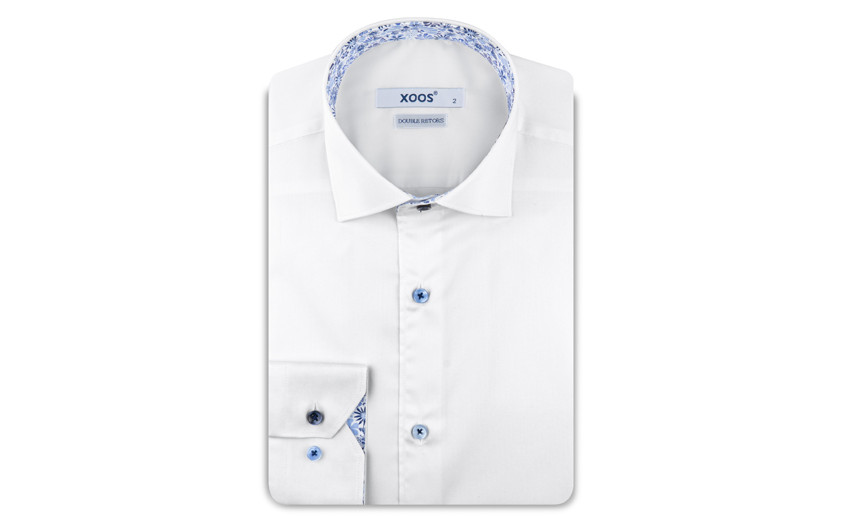 🆕 Chemise blanche boutons bleus - Xoos