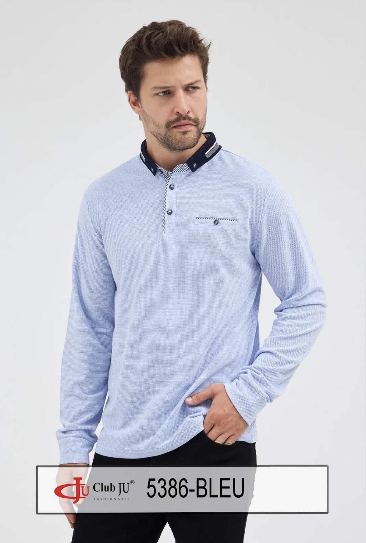 🆕 Polo Réf. 5386 Bleu - Club Ju