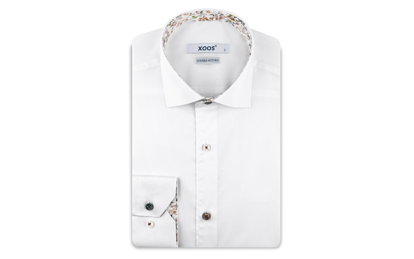 🆕 Chemise blanche boutons trois couleurs - Xoos