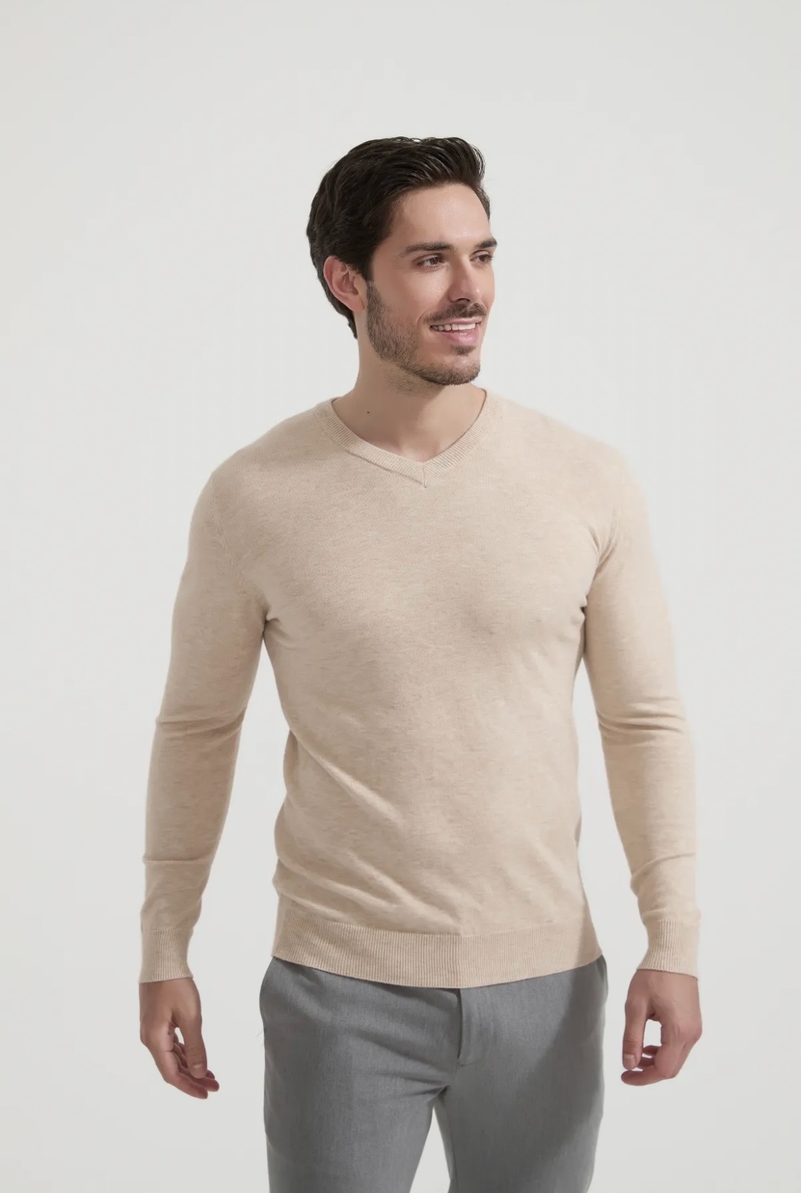 🆕 Pull Victor Beige lumière - Yves Enzo