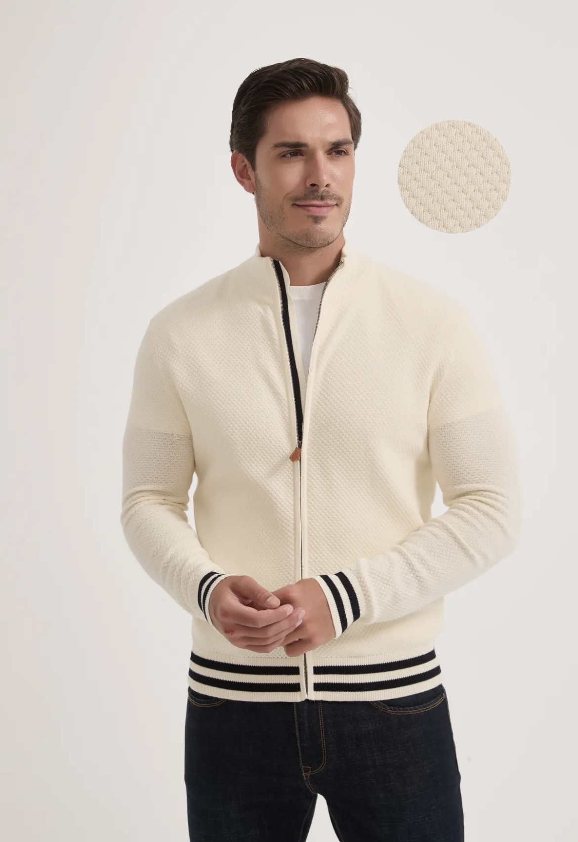 🆕 Gilet Réf. 8031 Ecru - Yves Enzo