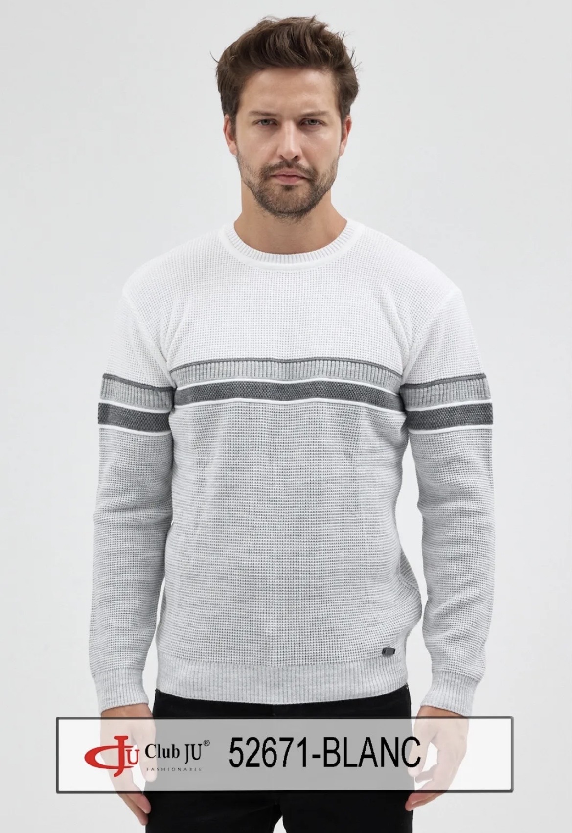 🆕 Pull Réf. 52671 Blanc - Club Ju