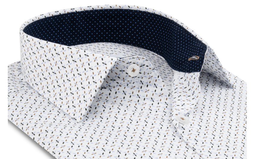 chemise-motif-pied-de-poule-navy-double-retors